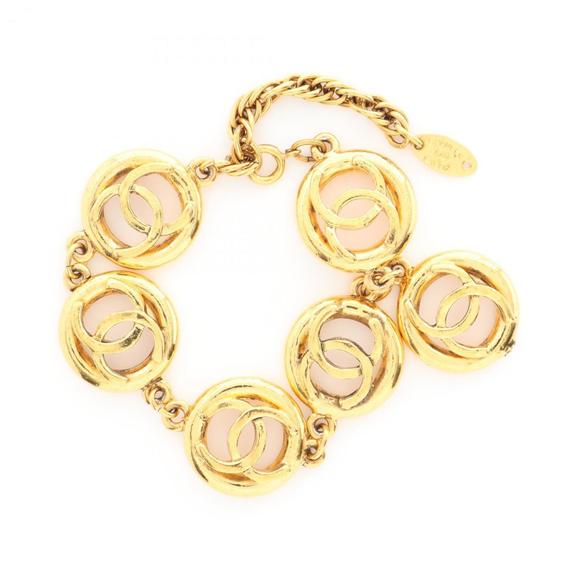 CHANEL Coco Mark Bracelet, Gold Plated, Women's - Picture 1 of 7
